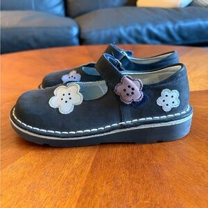 Noël Navy Flower Kids Dress Shoes